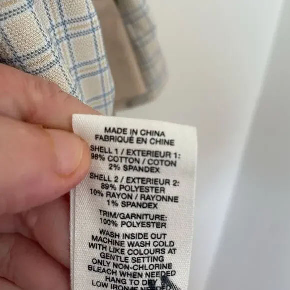 NWT Avec Les Filles Combo Plaid Double-Breasted Trench Coat Sz Medium - Picture 15 of 16